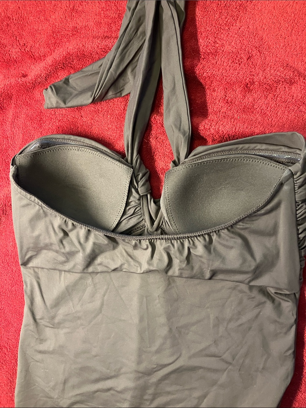 Seafolly Collective Halter Bandeau One Piece, US 12,Dark Chocolate - Picture 10 of 11